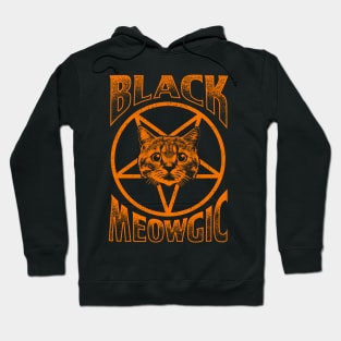 Black Meowgic (orange) Hoodie